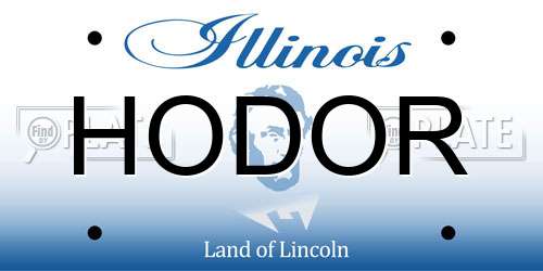 HODOR Illinois License Plate