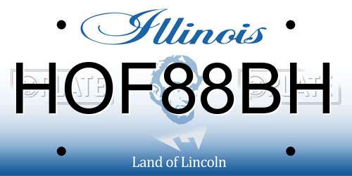 HOF88BH Illinois License Plate