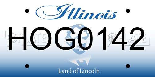 HOG0142 Illinois License Plate