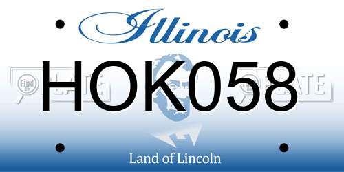 HOK058 Illinois License Plate