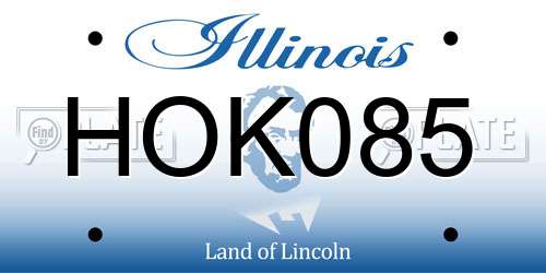HOK085 Illinois License Plate