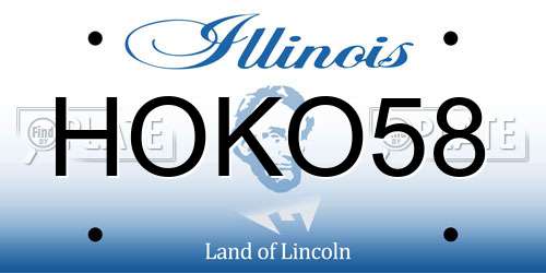 HOKO58 Illinois License Plate