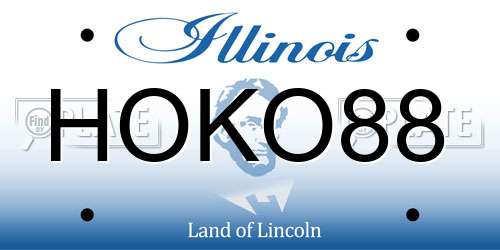 HOKO88 Illinois License Plate