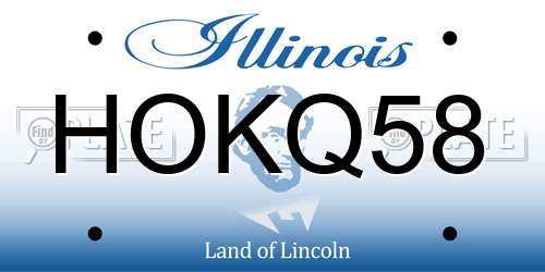 HOKQ58 Illinois License Plate