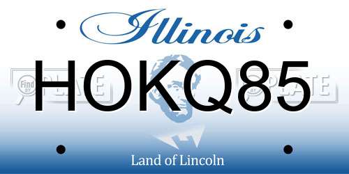 HOKQ85 Illinois License Plate