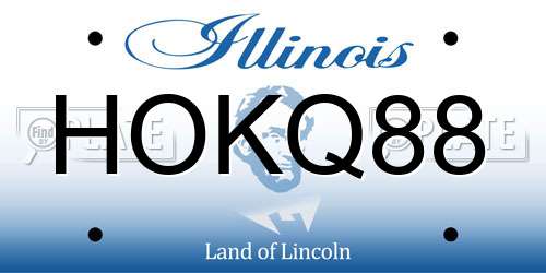 HOKQ88 Illinois License Plate