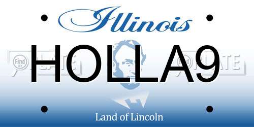 HOLLA9 Illinois License Plate