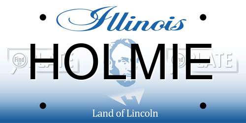 HOLMIE Illinois License Plate