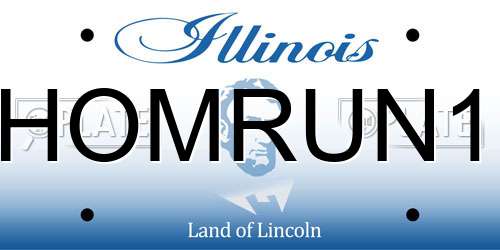 HOMRUN1 Illinois License Plate