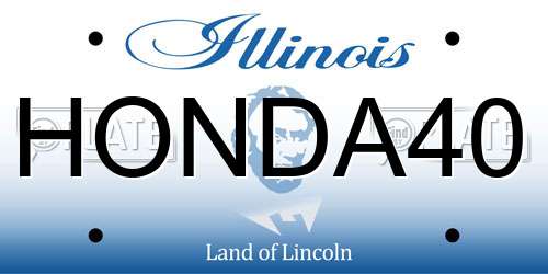 HONDA40 Illinois License Plate