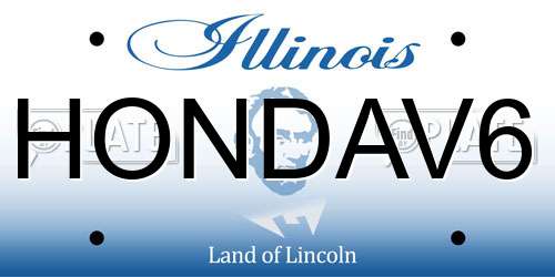 HONDAV6 Illinois License Plate