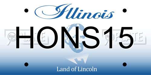 HONS15 Illinois License Plate