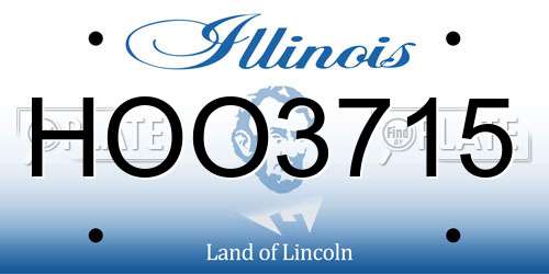 HOO3715 Illinois License Plate