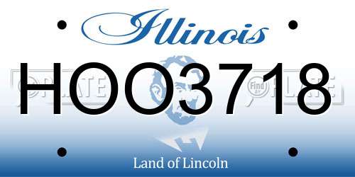 HOO3718 Illinois License Plate