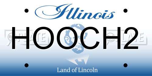 HOOCH2 Illinois License Plate