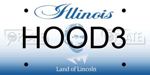 HOOD3 Illinois License Plate