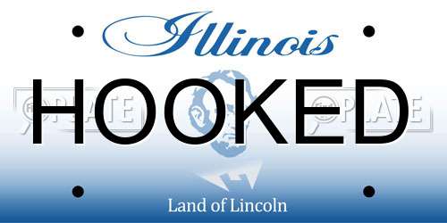 HOOKED Illinois License Plate