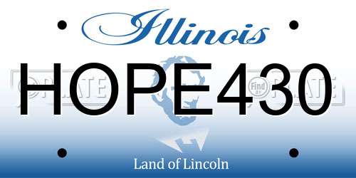 HOPE430 Illinois License Plate