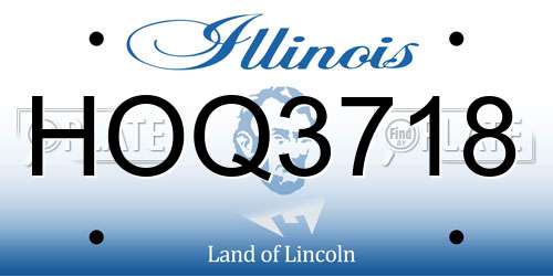 HOQ3718 Illinois License Plate
