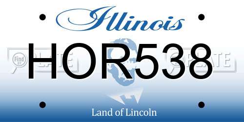 HOR538 Illinois License Plate