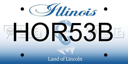 HOR53B Illinois License Plate