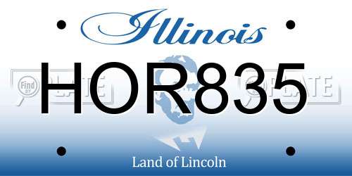 HOR835 Illinois License Plate