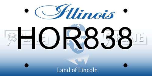 HOR838 Illinois License Plate