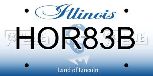 HOR83B Illinois License Plate