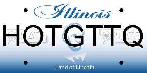 HOTGTTQ Illinois License Plate