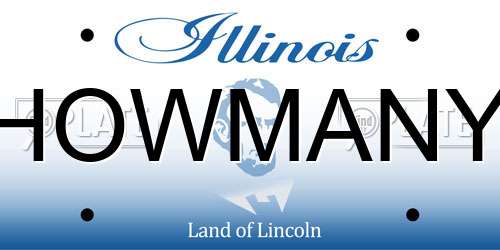 HOWMANY Illinois License Plate