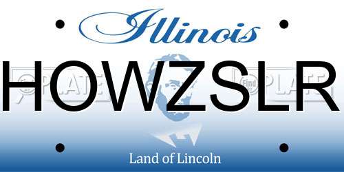 HOWZSLR Illinois License Plate