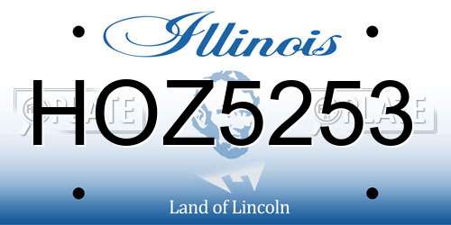 HOZ5253 Illinois License Plate