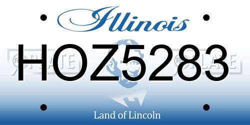 HOZ5283 Illinois License Plate