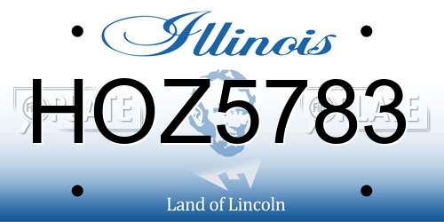 HOZ5783 Illinois License Plate