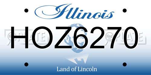 HOZ6270 Illinois License Plate