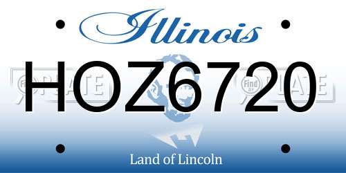 HOZ6720 Illinois License Plate