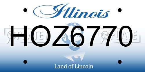 HOZ6770 Illinois License Plate