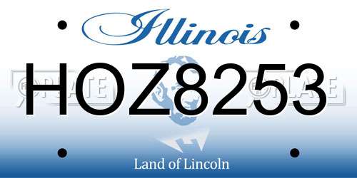 HOZ8253 Illinois License Plate