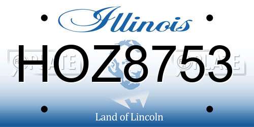 HOZ8753 Illinois License Plate