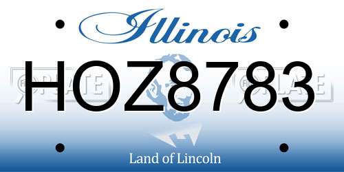 HOZ8783 Illinois License Plate