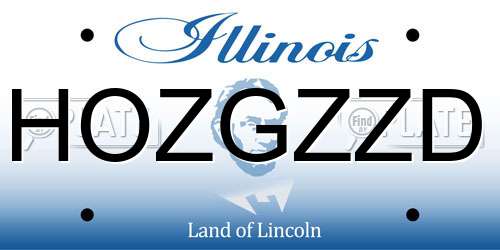 HOZGZZD Illinois License Plate