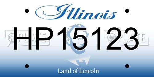 HP15123 Illinois License Plate