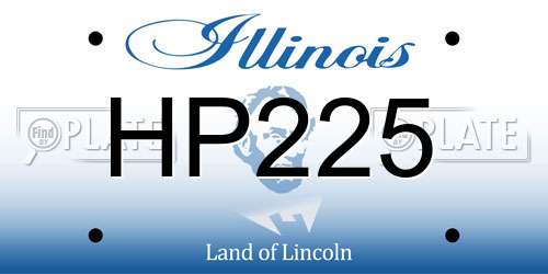 HP225 Illinois License Plate