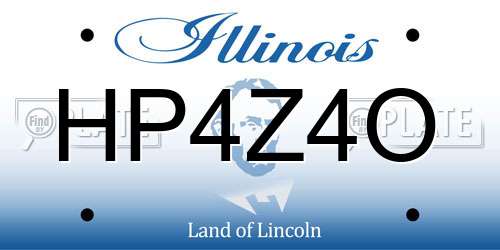 HP4Z4O Illinois License Plate