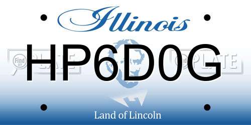 HP6D0G Illinois License Plate