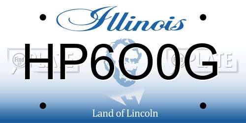 HP6O0G Illinois License Plate