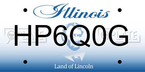 HP6Q0G Illinois License Plate