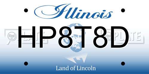 HP8T8D Illinois License Plate