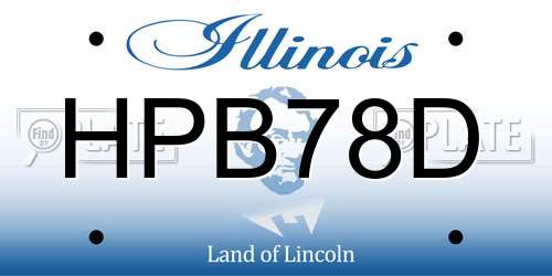 HPB78D Illinois License Plate