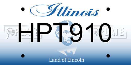 HPT910 Illinois License Plate
